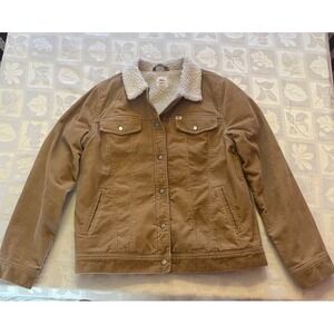 Vans Brown Corduroy Sherpa Trucker Jacket Mens Medium Winter Coat Skater